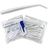 100 Dental Surgical Aspirator White Suction Tips, 1/8 Inch Diameter, 4 Bags of 25 Tips