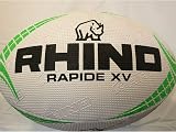 Rhino Rapide XV Rugby Ball White Green Size 3 Brand Rhino view 4