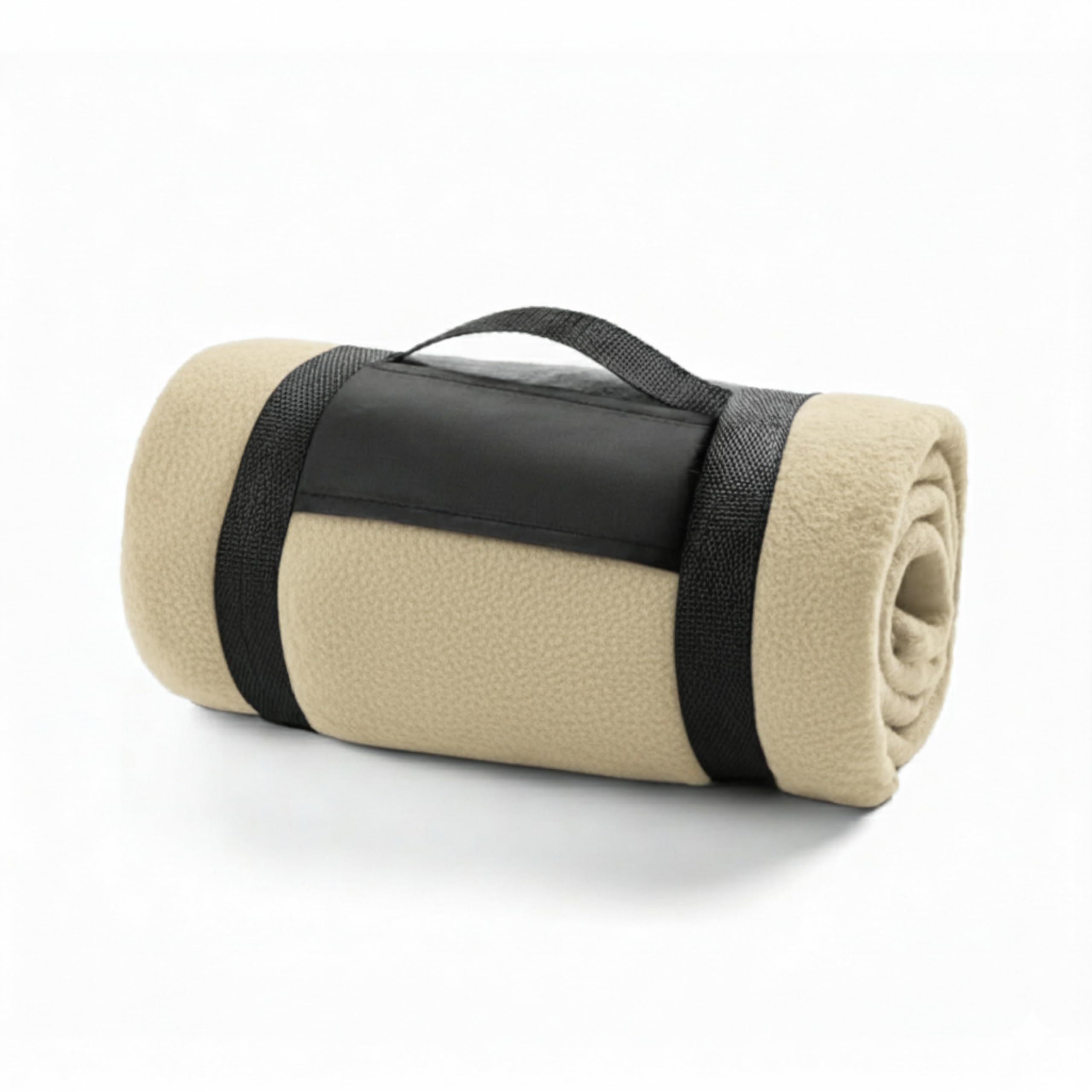 FUN FAN LINE | Super Soft Anti-Pill Fleece Throw Blanket for Sofa & Travel (51x63 in) + Reusable Hand Warmer | Thermal Blanket with Carry Handle | Thick Winter Quilt for Outdoor Use (Beige) — image 1