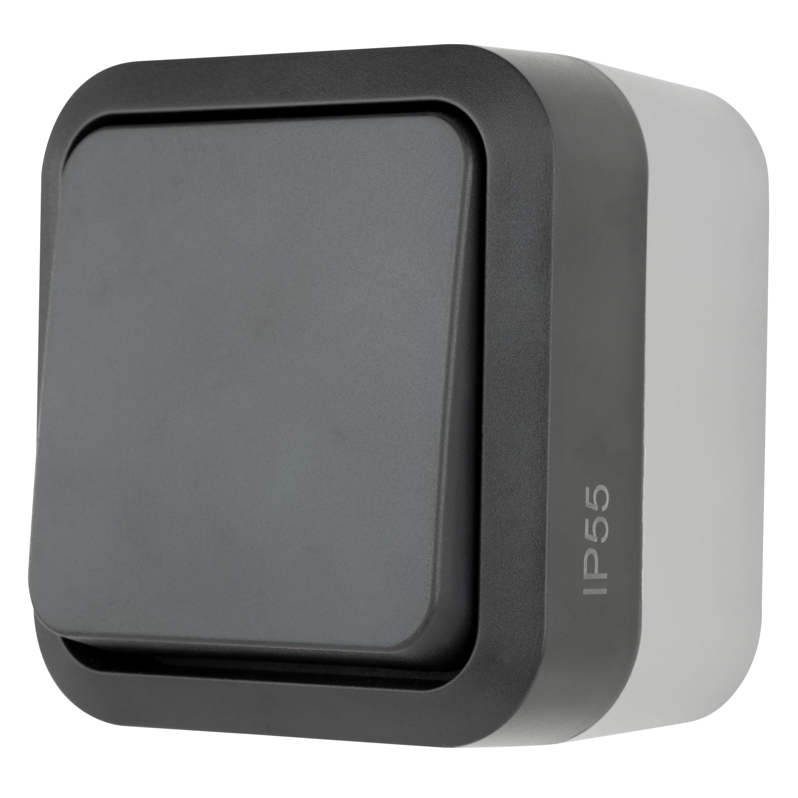 REV 0004310400 AquaStorm Push Button Light Switch Wet Room IP55 Single Pole Flush-Mounted Anthracite — image 1