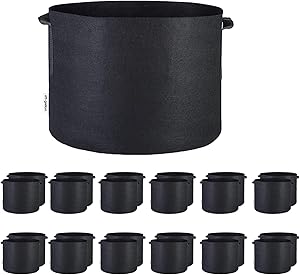 Oppolite 25 Gallon 24-Pack Round Fabric Fabric Aeration Pots Container for Nursery Garden and Planting Grow