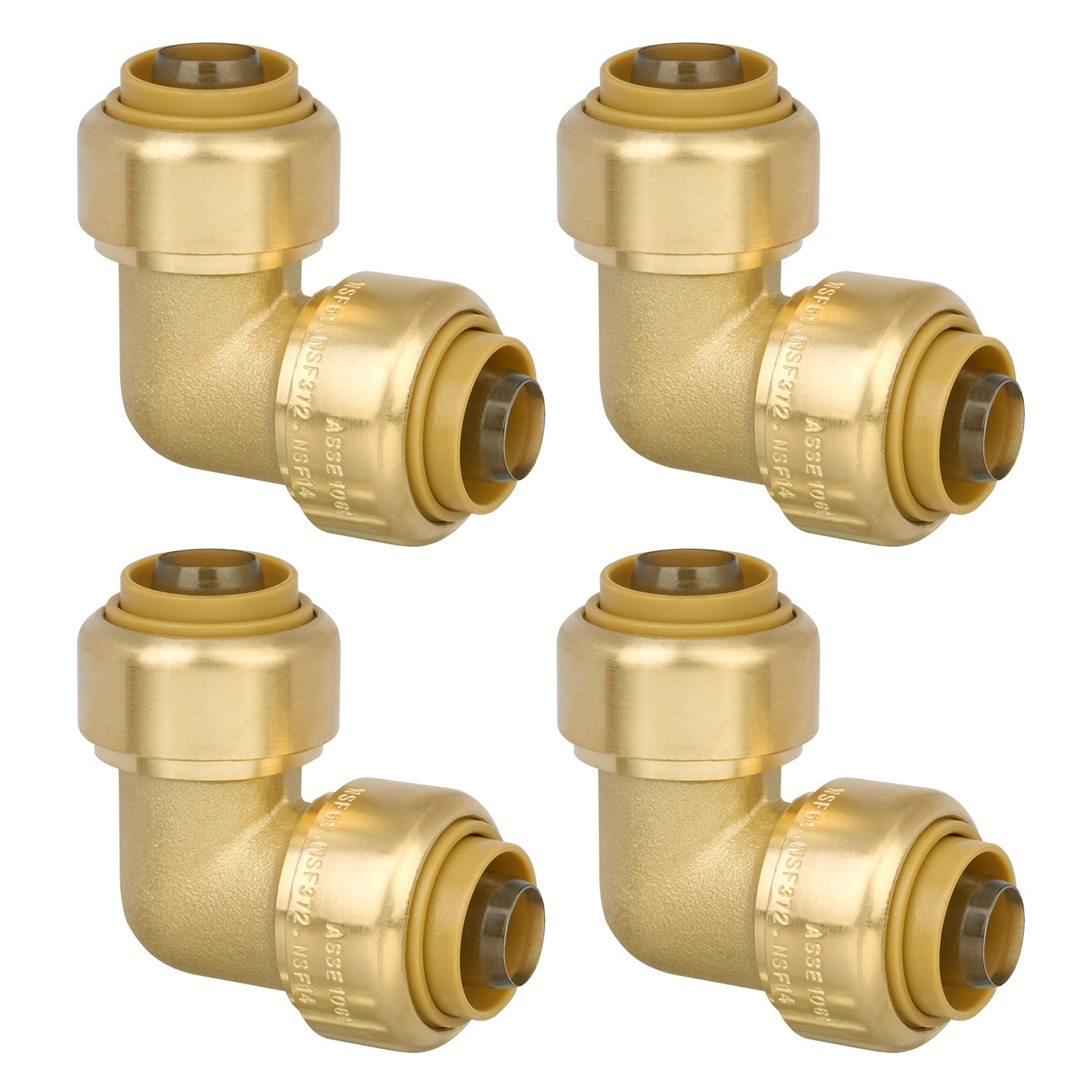 Photo 1 of ****Partial set***

JUWO 1/2" 90 Degree Elbow, Push to Connect Brass Plumbing Fitting for Copper, CPVC, PEX Pipe, Heavy Duty Pushfit Pex Fitting with Upgraded Stiffener and Disconnect Clip, NSF & UPC Certified,  Pack