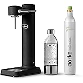 Aarke Carbonator lll with CO2 Cylinder, Sparkling & Carbonation Water Machine, Stainless Steel with PET BPA-Free Reusable Bottle Volume 1L/34 fl oz (Matte Black)