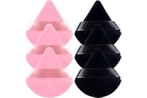 TKYZMS 6PCS Triangle Powder Puff,Face Soft Powder Puffs Makeup Sponge Setting Powder Dry and Wet Makeup Setting Puff Make up Beauty Tool,Used for Loose Powder Foundation Make-up and Cosmetics(Pink and Black)