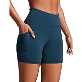 CRZ YOGA Womens 6'' Swim Board Shorts High Waisted Quick Dry Bathing Bottoms Swimsuit Trunks with Liner and Pockets