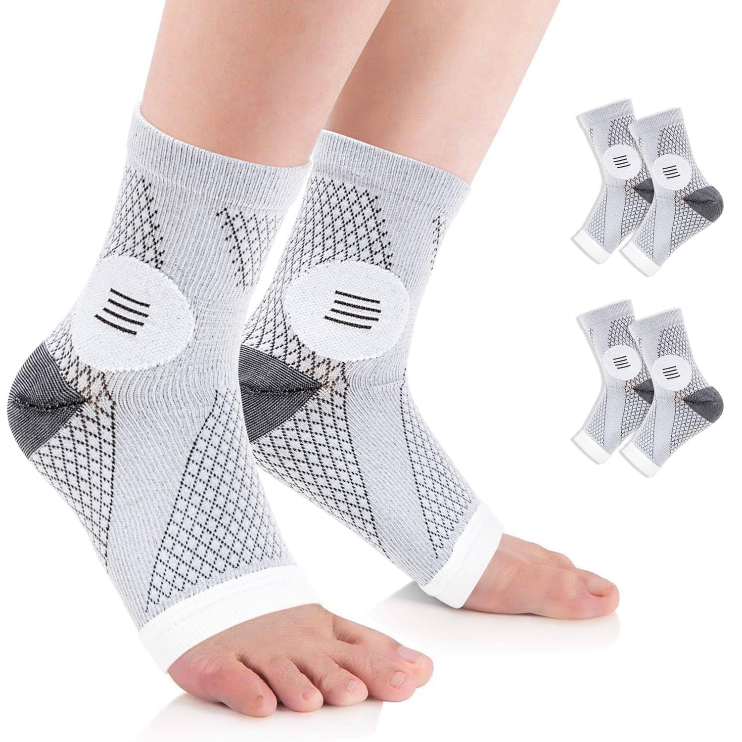 Neuropathy Socks, 2 Pair Functional Socks for Neuropathy Pain Relief, Soothe Relief Socks Neuropathy Socks for Men Women, Ankle Compression Socks Plantar Fasciitis Socks for Feet Pain Relief (XL)