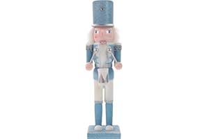 PASOLABE Blue Nutcracker Figure 12 Inch Christmas Nutcracker Ornaments Traditional Wooden Nutcracker for Festival Party Decorations (Drummer)