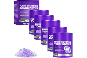 Purple Teeth Whitening Powder,Tooth Restoration Mineral Powder for Stain Removal,Effective in Strengthening Teeth and Gums, P