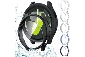 JZK Galaxy Watch 7 44mm Screen Protector-[6+6]Pack Protective case+Tempered Glass Screen Protector Full Coverage Hard PC Protective Cover HD Thin Cover for Samsung Galaxy Watch 7 44mm Accessories Men