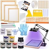 Caydo 54 Pieces Screen Printing Kit with 50W LED UV