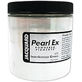 Jacquard Pearl Ex Pigment Powder 4oz Interference Green - Loose Mica Powder for Epoxy Resin, Watercolors, Calligraphy Ink &amp; Clay - Epoxy Pigment Powder - Epoxy Resin Color