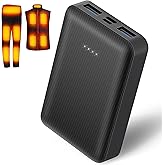 CYCYHEAT 10000mAh Battery Pack for Heated Vest Jacket Coat Pants and Heating Underwear, 5V2A Heated Clothing Replacement Battery Pack (Black, 5V2A USB Port 10000mAh)