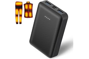 CYCYHEAT 10000mAh Battery Pack for Heated Vest Jacket Coat Pants and Heating Underwear, 5V2A Heated Clothing Replacement Battery Pack (Black, 5V2A USB Port 10000mAh)