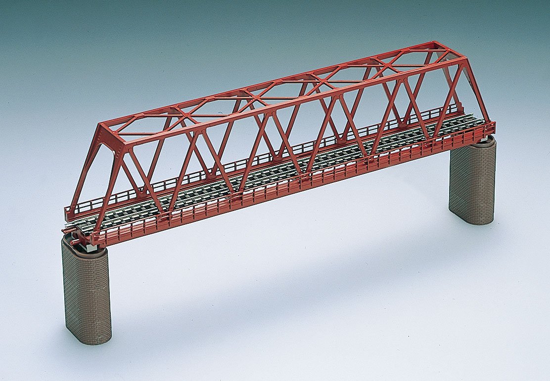 TOMIX N gauge solid wire trusstype Bridge F red brick piers with two