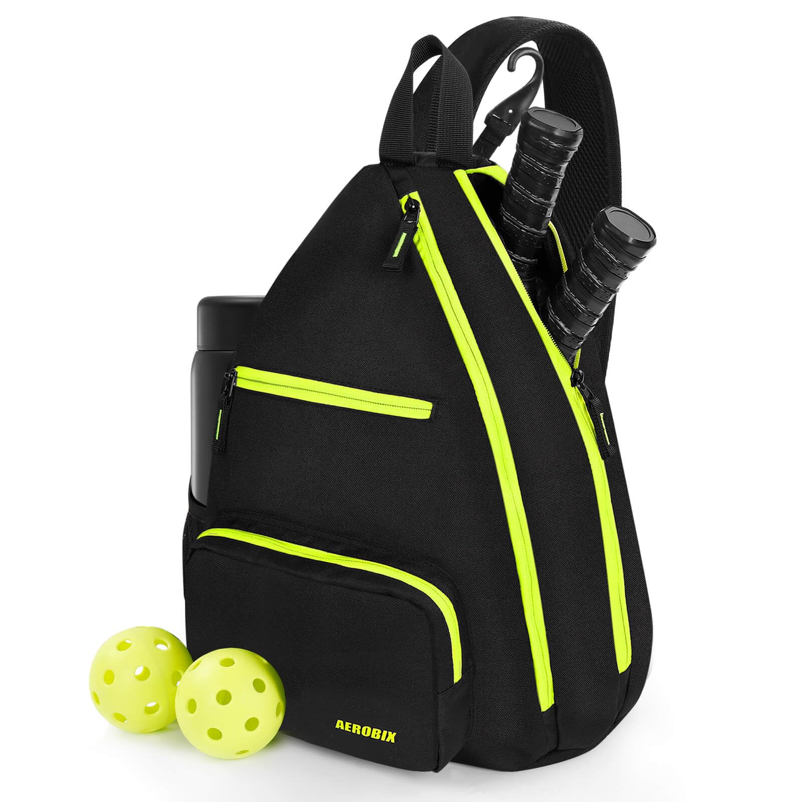 Photo 1 of AEROBIX Pickleball Bag for Women and Men, Pickle Ball Bag with Upgraded Zippers and Capacity, Padded Pickleball Backpack, Adjustable Pickleball Paddle Bag, Pickleball Sling Bag (GREEN Bag Only)
