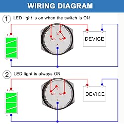 DMWD 2pcs 19mm Metal Momentary Push Button Switch