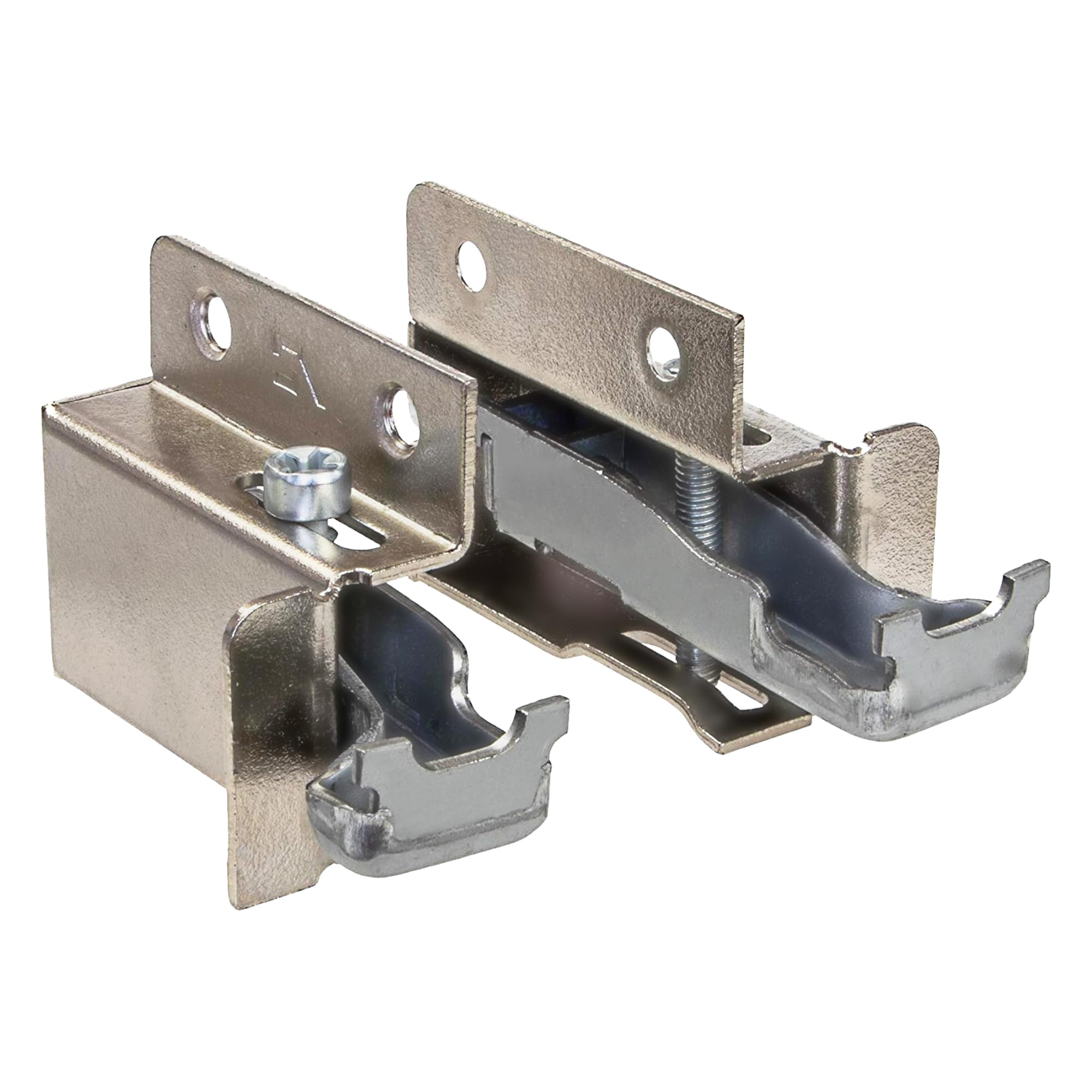 GedoTec Cabinet Hanger Metal Cabinet Hanger Visible Kitchen Cabinets Load Capacity 100 kg Nickel Plated Kitchen Cabinet Holder for Screwing 1 Pair (2 Pieces) Cabinet Holder Fixings