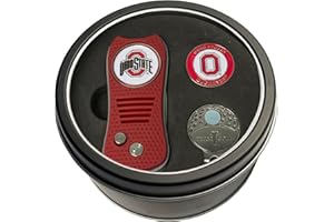 Team Golf NCAA Gift Set Switchblade Divot Tool, Cap Clip, & 2 Double-Sided Enamel Ball Markers, Patented Design, Less Damage to Greens, Switchblade Mechanism