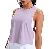 JOYSPELS Workout Tank Tops for Women, Ice Silk Quick Dry Athletic Crop Top, Loose Fit Running Yoga Gym Shirts