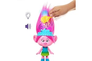 Mattel ​DreamWorks Trolls Band Together Toys, Rainbow HairTunes Queen Poppy Doll with Lights, Music & Sound, Inspired by the Movie