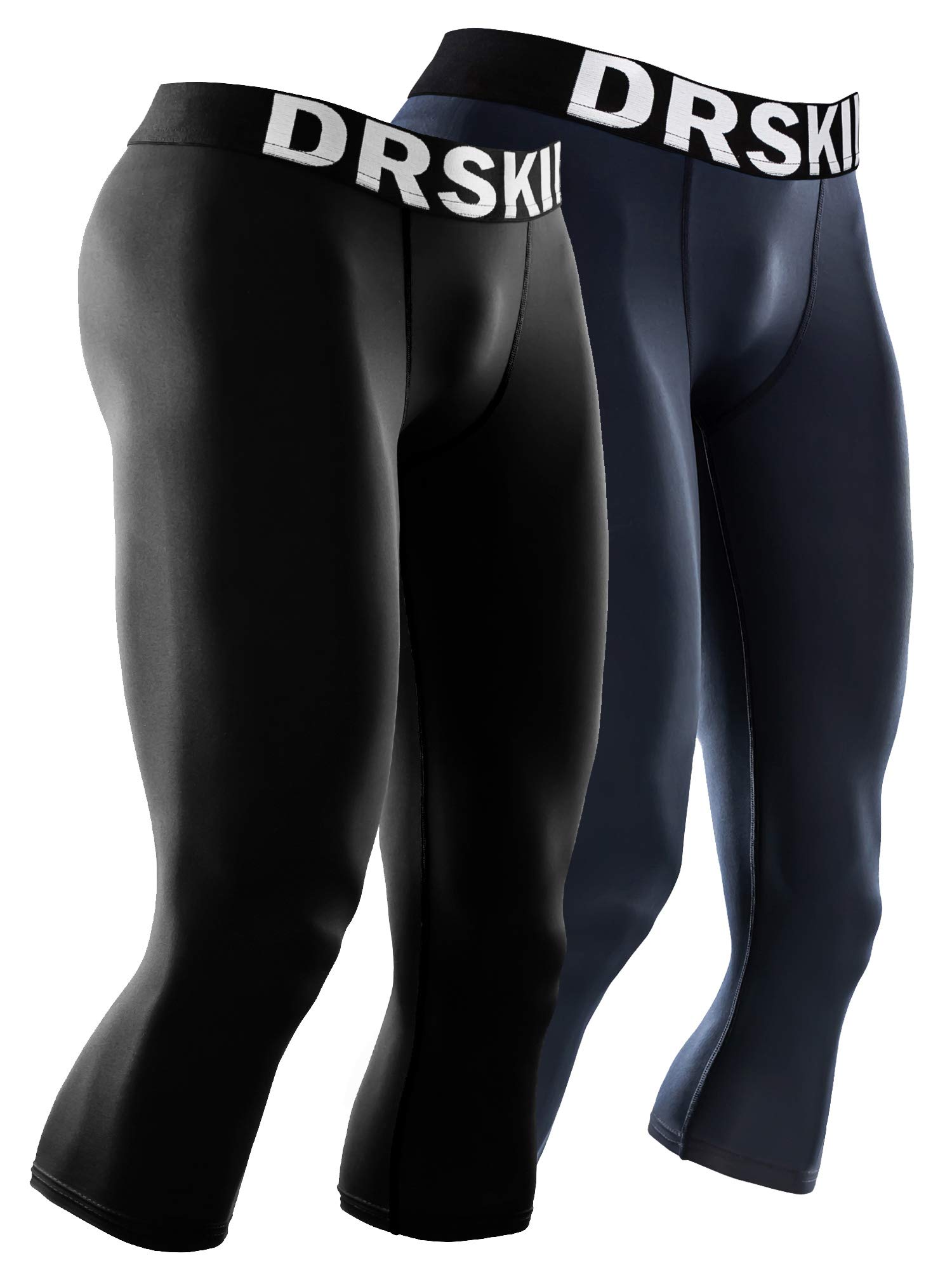 1, 2 or 3 Pack Men’s 3/4 Compression Pants Tights Leggings Shorts Sports Baselayer Running Workout Active Cool Dry