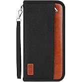 Passport Holder Family Travel Large RFID Blocking Passport Organizer, Travel Essentials Premium Wallets Credit Cards Case, Multi Pocket Waterproof Document Bag for Airports Vacations Business Trips