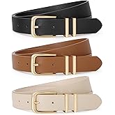 TRIWORKS 3 Pack Women Belts For Jeans Pants Dresses Ladies Leather Waist Belts