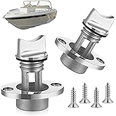 Ripeng 2 Pcs 3/4" Thread Boat Drain Plug Kit 316 Stainless Steel, Black | Fits 1" Hole, Marine Grade Transom Plug with O-ring Waterproof Seal, For Yachts Deck Livewells, 4 Mounting Screws Included