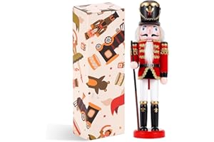 COMBIUBIU 11.8 inch Christmas Decorations Nutcracker Ornaments,Wooden Nutcracker Figures,Festive Collectible Nutcracker Gift forTable Desktop Fireplace Thanksgiving Christmas Decor