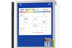 ABCxGOOD Magnetic Calendar for Fridge, Dry Erase Walls Board Magnet Refrigerator, Monthly Weekly Daily Planner Chart for Kids, to do List Chore Chart, Daily notepads for Shopping Grocery List