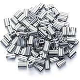 1/16" (≈1.6mm) Aluminum Crimping Loop Sleeve 200PCS, Cable Ferrule Wire Rope Sleeves