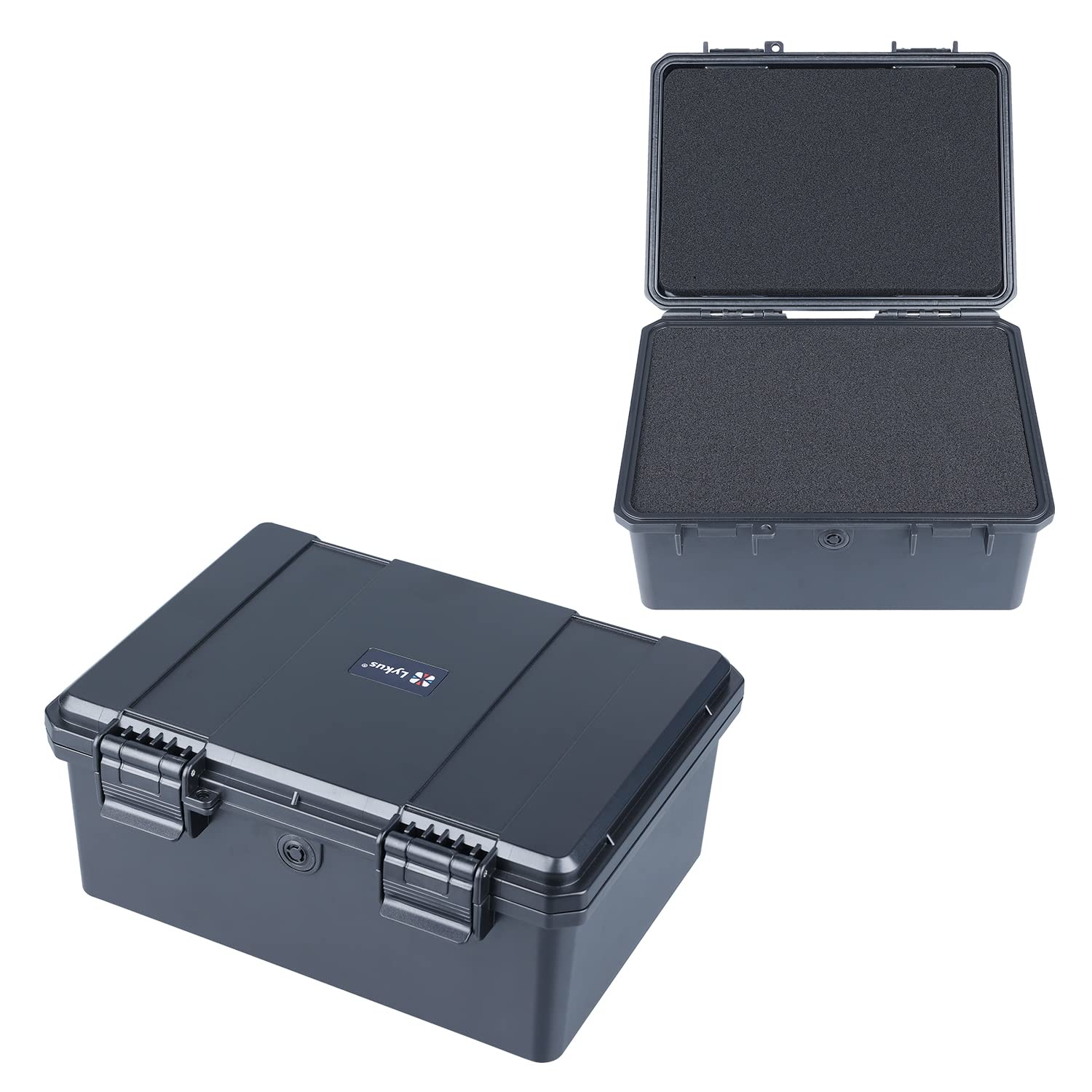 Lykus HC-2130 Mini Hard Case Dry BoX with Foam Insert, Interior Size 21.1X15.1X9.4 cm, IP66 Splash-Proof, Suitable for Cellphones, Tools, Small Devices and More