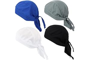 Gbateri 4 Pack Head Wraps Cycling Caps Dew Rag Skull Caps Beanie Cap Do Rags, Pirate Hats, Doo Rag, Durag Bandana