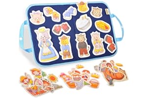 CHEFAN Felt/Flannel Board Story Set of 4,PRECUT Felt Pieces for Preschool Toddlers Circle Time,Three Little Kittens,Old Woman Who Lived in Shoe,Little Miss Muffet,Jack and Jill