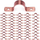 ROGVOC Plumbing Copper Pipe Straps, 50-Pcs 1/2 inch 2-Hole Pipe Clamp Mount Support