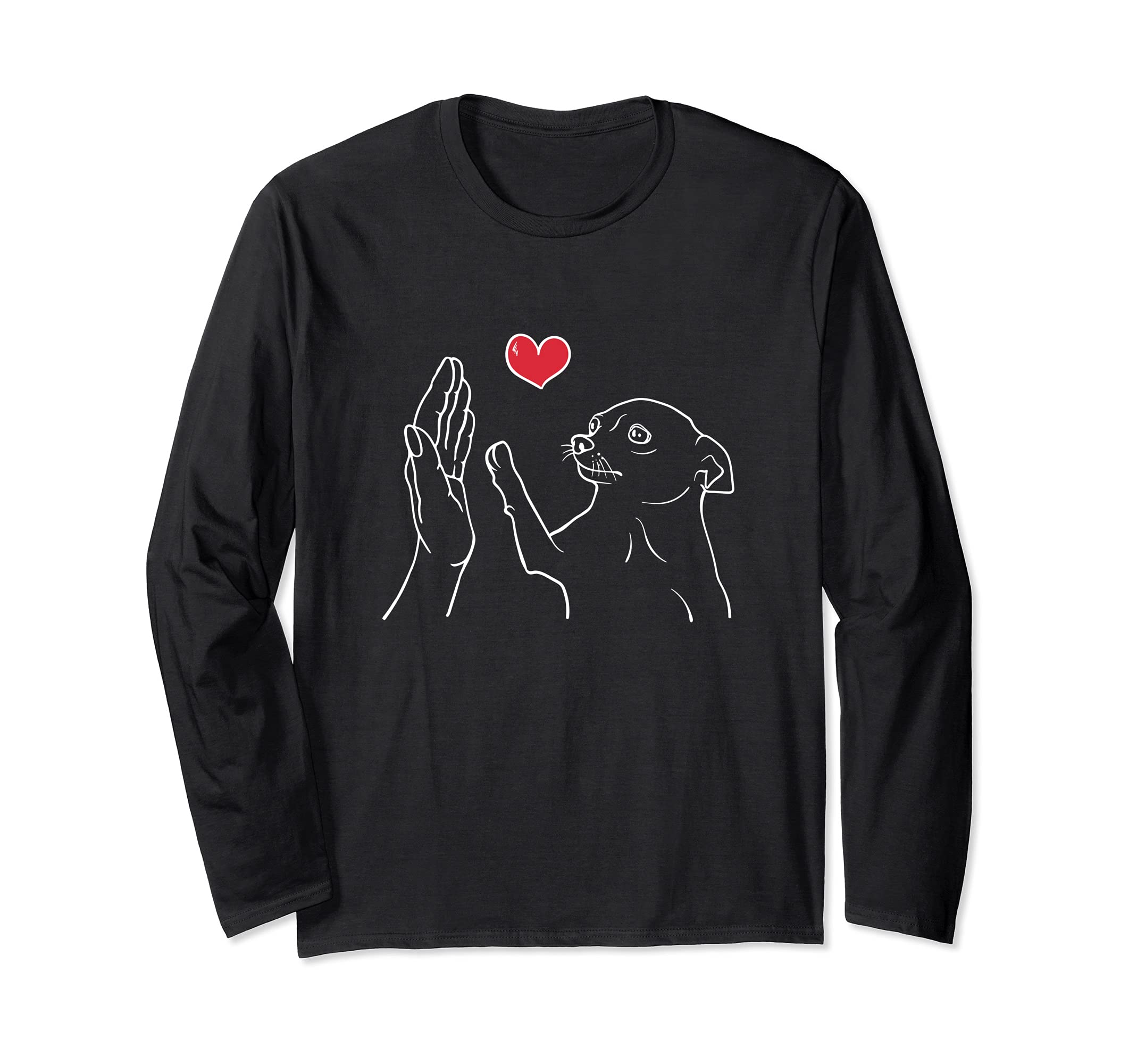 Cute Chihuahua dog with heart cute dog lover Long Sleeve T-Shirt