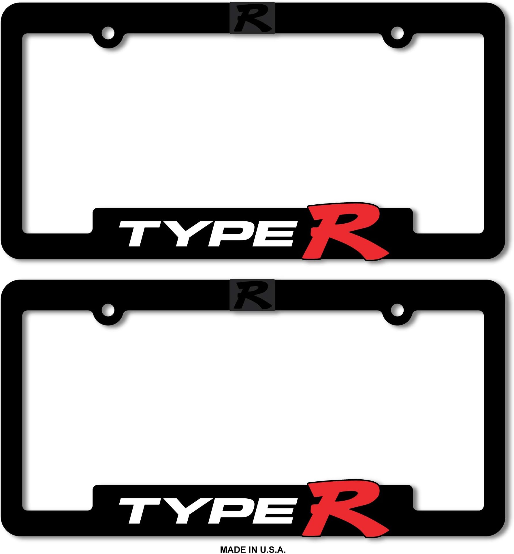 Type R License Plate Frames Honda Civic Acura Integra 3D Letter Frame Brackets (1-Pair)