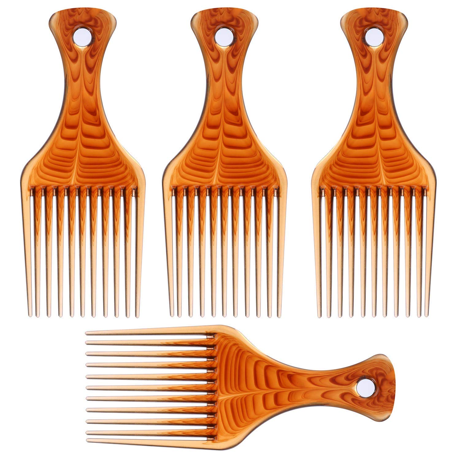4 Pcs Afro Pick Pik Comb African American Hair Brush Plastic Hair Coloring Combs Hairdressing Styling Tool Tbestmax