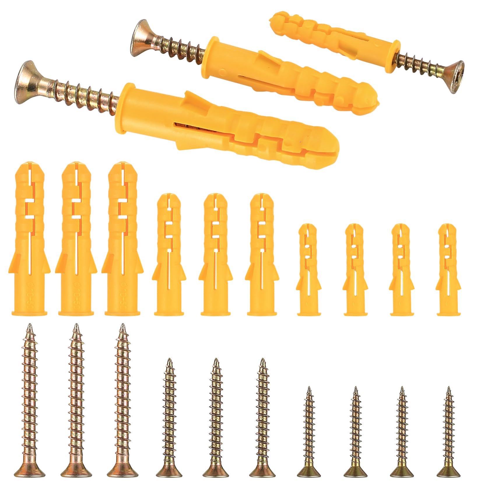 270 Pcs M6/M8/M10 Masonry Brick Concrete Wall Fixings (135 Self-Tapping, 135 Expansion Pipe Anchor Bolts) - Heavy Duty Wood & Wall Plugs Kit for Brick, Concrete, Drywall — image 1
