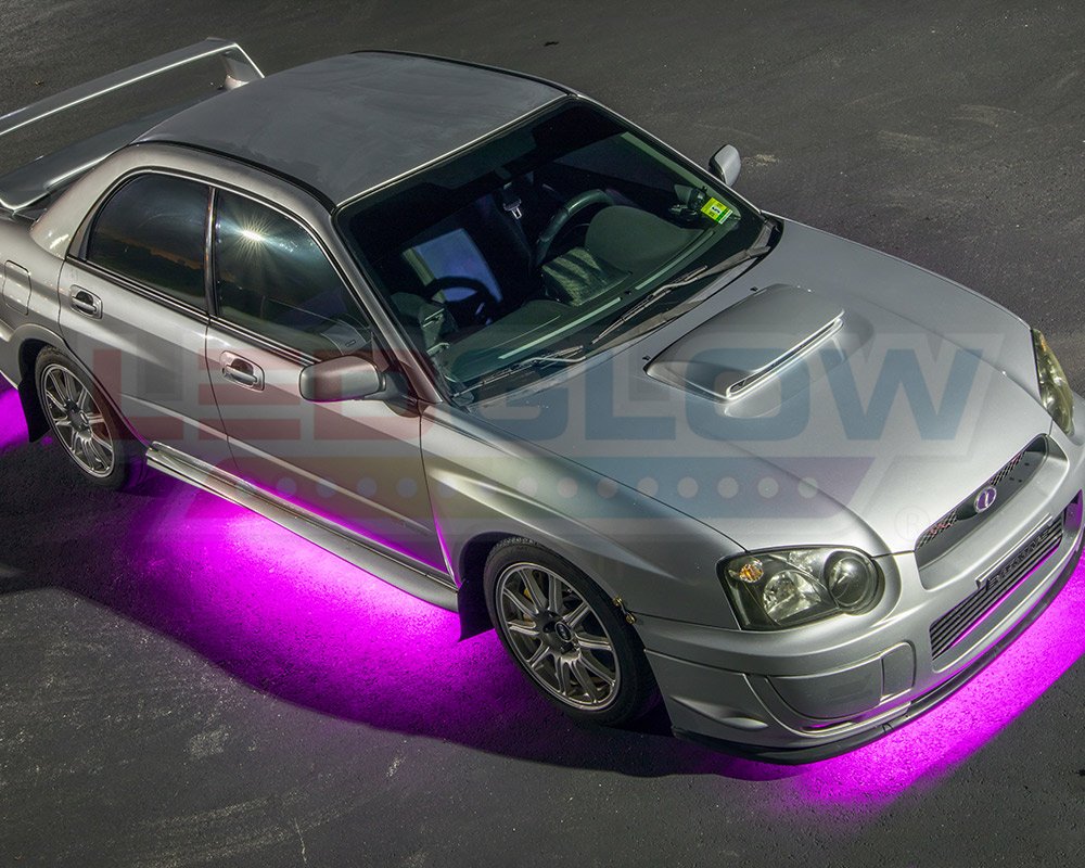 LEDGlow 4pc Pink Slimline LED Underbody Underglow Accent Neon Lighting