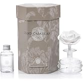 Zodax Grand Casablanca Porcelain Oil Diffuser- 1.69 oz - Tahitian Gardenia | Porcelain flower diffusers for home, Lush tropical floral and citrus fragrance, Gift box included, Ideal for gifting