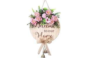 LITIALLY Welcome Sign for Front Door Decor for Hanging Farmhouse Porch, Outdoor Wall, Door Signs for Home, for Spring Summer Fall All Seasons All Holiday