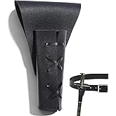 Thinp Medieval Leather Case, PU Leather Sword Belt Adjustable Sword Frog Dagger Belt Swords Sheath for Knight Warrior Pirate Cosplay Renaissance Accessories (Black)