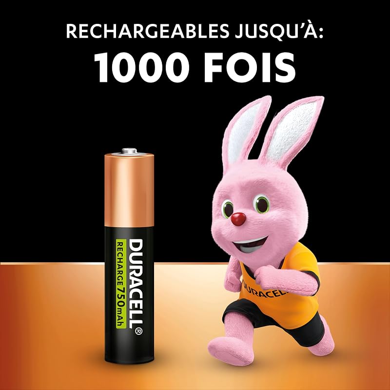Rechargeables Piles AAA (Lot de 4) 1.2V, 750 mAh, NiMH