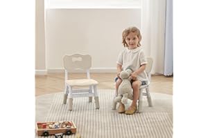 DOREROOM Adjustable Toddler 2 Chairs Set, 3 Level Adjustable Children’s Chair for Age2-8, Durable and Lightweight, Maximum Load-Bearing 180LBS, Plastic Kids Chairs for Classroom/Daycare/Home