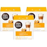 Dolce Gusto Nescafe Coffee Pods, Latte Macchiato, 16 Count, Pack of 3