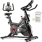 Wenoker Exercise Bike for Home – 350LB Indoor Cycling Bike, Silent Stationary Spin Bike with App Sync, Adjustable Seat, LCD Monitor, Smooth & Quiet for Cardio Workout