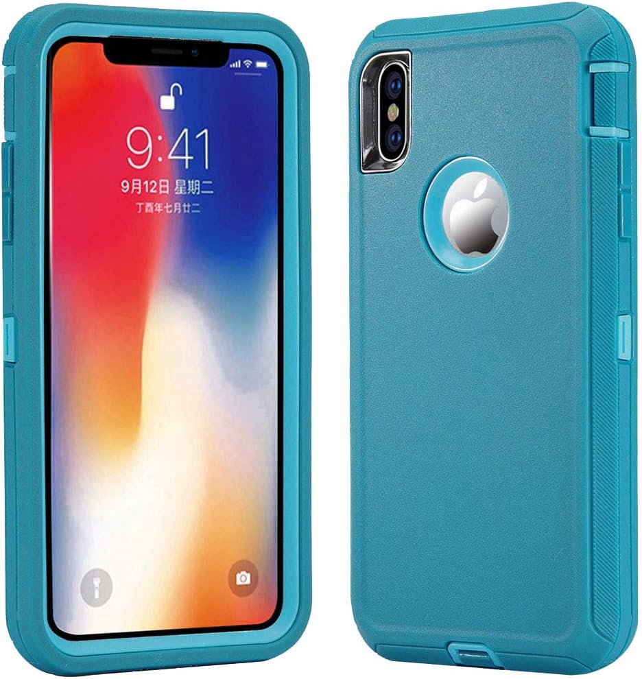 Annymall iPhone Xs Max Case, [Support Wireless Charging] [Dust-Proof] [Shockproof] with Screen Protector Cover Compatible for Apple iPhone Xs Max [6.5 inch] (Blue)