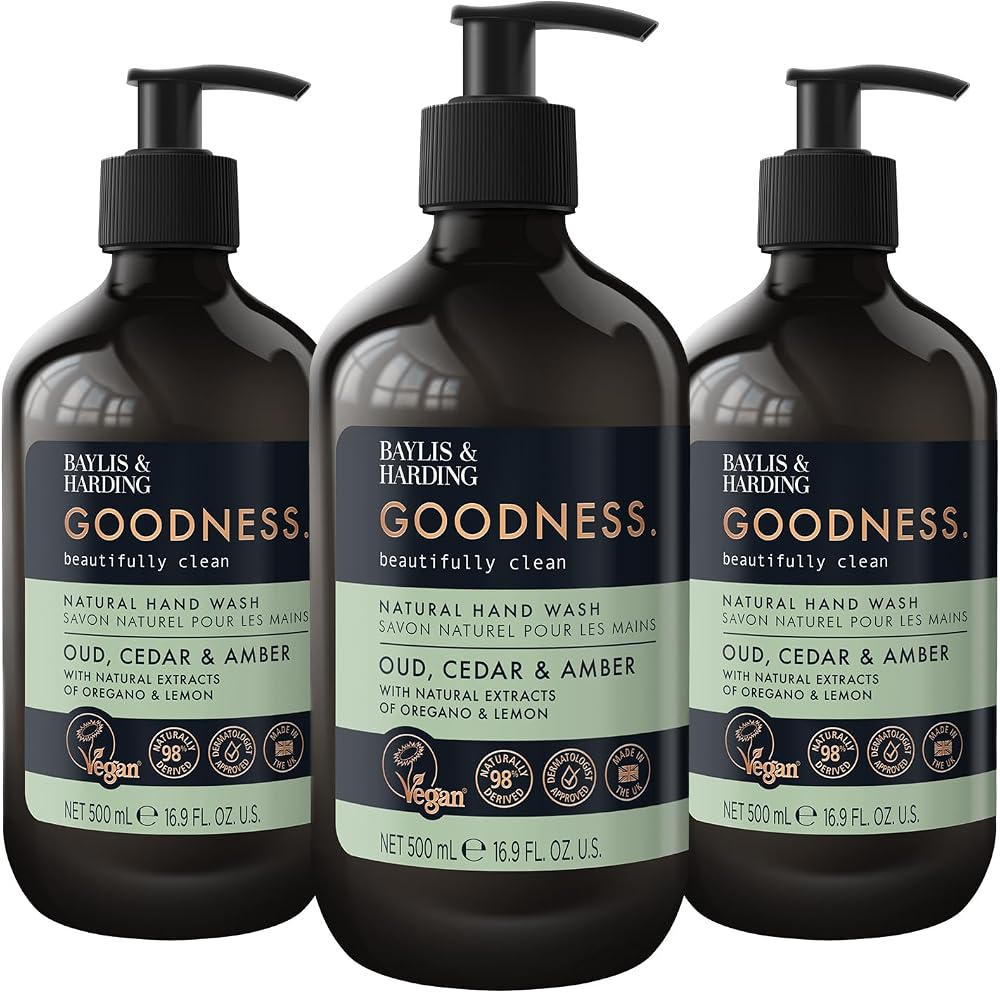 Baylis & Harding Goodness Oud Cedar & Amber Hand Wash 500 ml Pack of 3