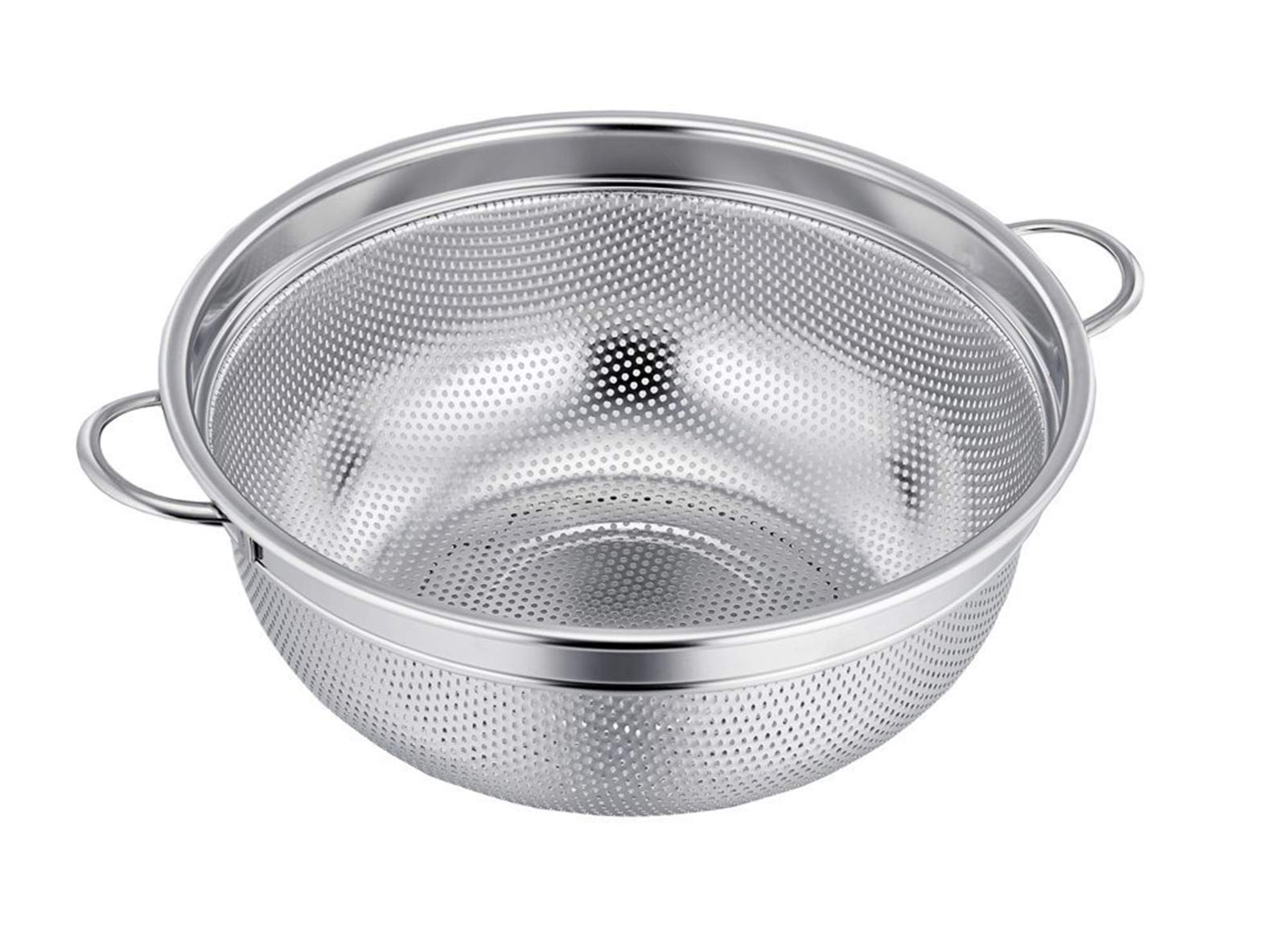 Stainless Steel Colander, Micro-Perforated Metal Colander with Handle, 20cm Strainer for Food Fruit Vegetable Pasta - Dishwasher Safe
